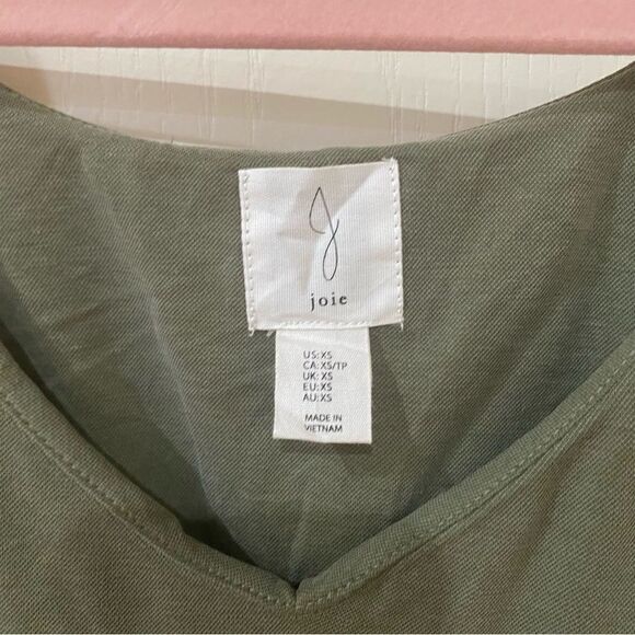 Joie pullover midi swing asymmetrical hem dress size XS army green color - Picture 2 of 6